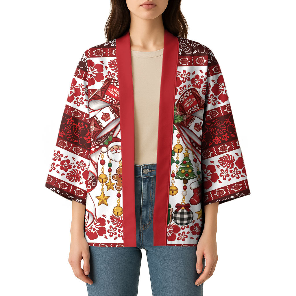 Tonga Ngatu Christmas Bow Kimono Kilisimasi Fiefia Red Style LT9 - Polynesian Pride