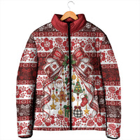Tonga Ngatu Christmas Bow Padded Jacket Kilisimasi Fiefia Red Style LT9 - Polynesian Pride