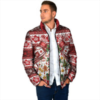 Tonga Ngatu Christmas Bow Padded Jacket Kilisimasi Fiefia Red Style LT9 - Polynesian Pride