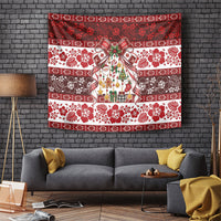 Tonga Ngatu Christmas Bow Tapestry Kilisimasi Fiefia Red Style LT9 Gold - Polynesian Pride