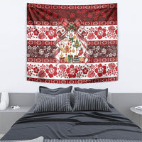 Tonga Ngatu Christmas Bow Tapestry Kilisimasi Fiefia Red Style LT9 - Polynesian Pride