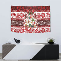 Tonga Ngatu Christmas Bow Tapestry Kilisimasi Fiefia Red Style LT9 - Polynesian Pride