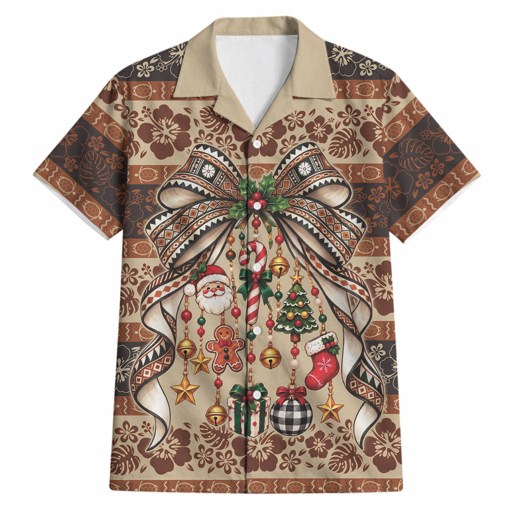 Fiji Masi Christmas Bow Hawaiian Shirt Marau na Kerisimasi LT9 Red - Polynesian Pride