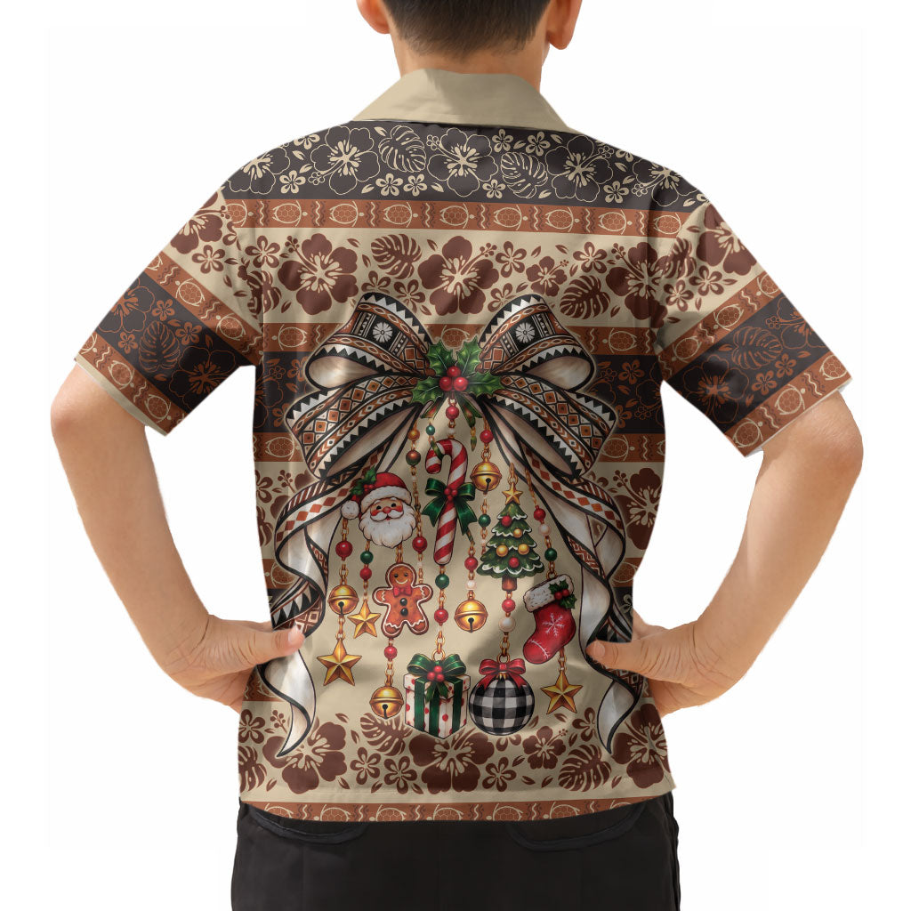 Fiji Masi Christmas Bow Hawaiian Shirt Marau na Kerisimasi LT9 - Polynesian Pride