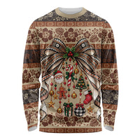Fiji Masi Christmas Bow Long Sleeve Shirt Marau na Kerisimasi LT9 Unisex Red - Polynesian Pride