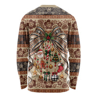 Fiji Masi Christmas Bow Long Sleeve Shirt Marau na Kerisimasi LT9 - Polynesian Pride