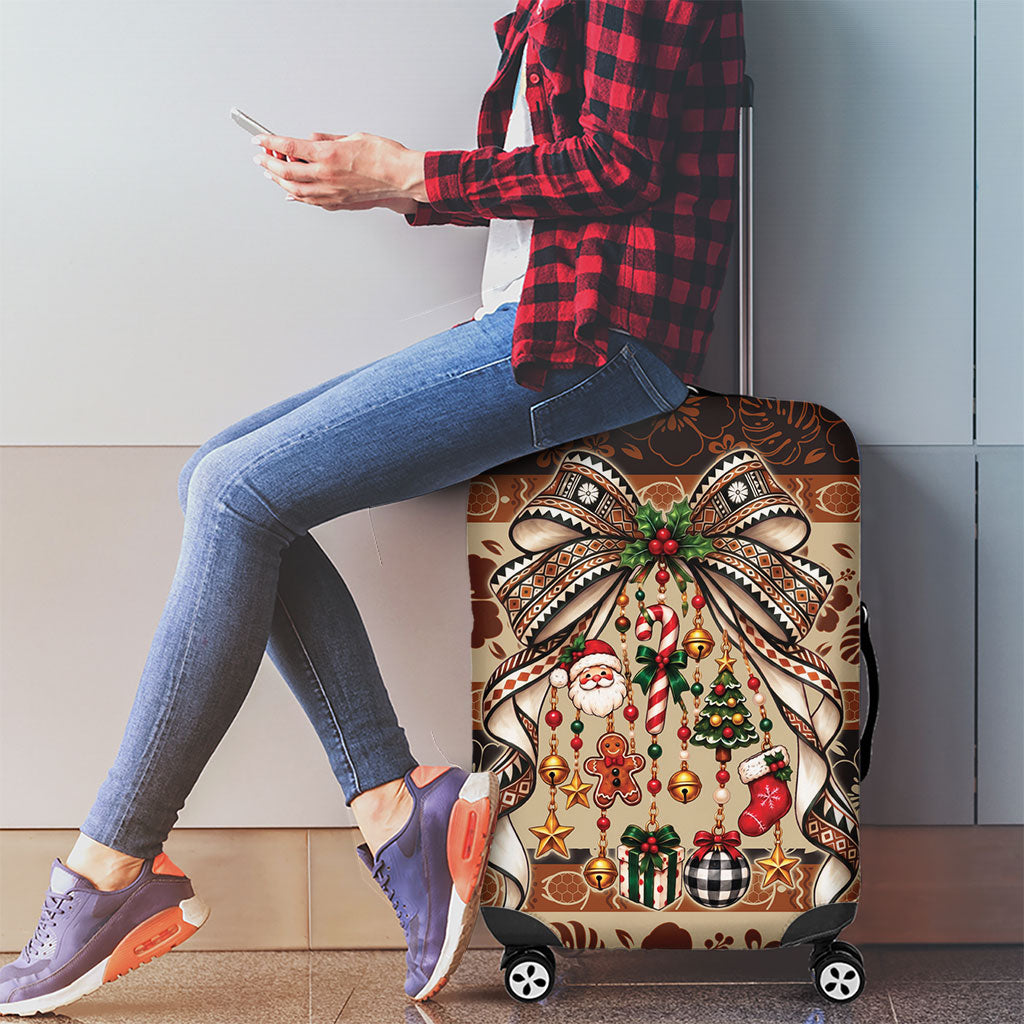 Fiji Masi Christmas Bow Luggage Cover Marau na Kerisimasi LT9 - Polynesian Pride