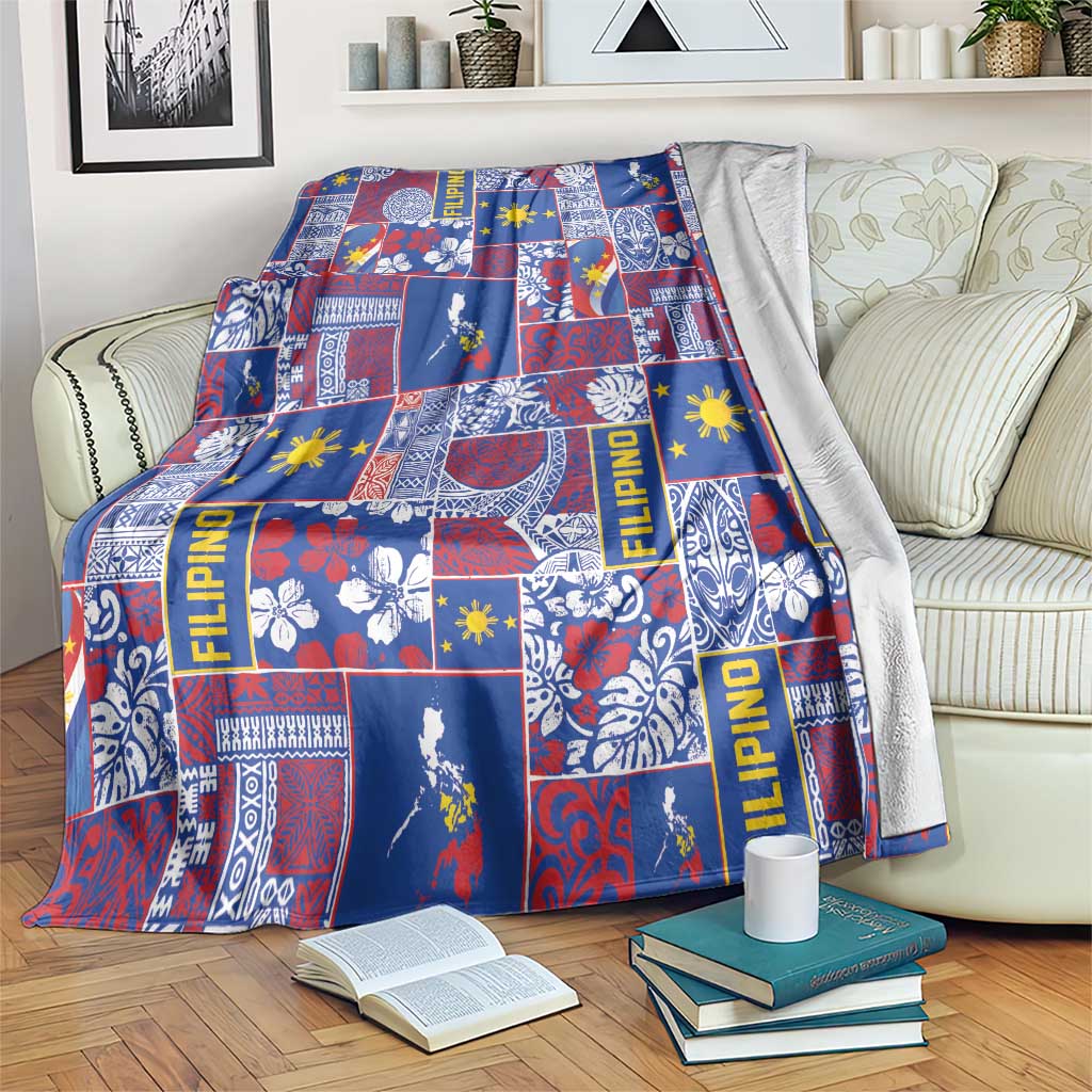 Filipino Maligayang Pasko Blanket Pacific Patchwork Xmas Vibes - Polynesian Pride
