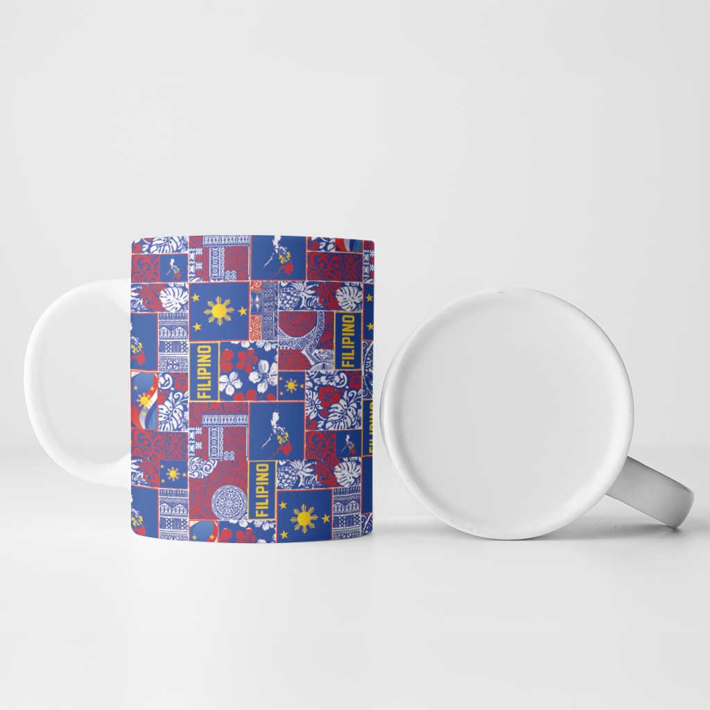 Filipino Maligayang Pasko Ceramic Mug Pacific Patchwork Xmas Vibes - Polynesian Pride