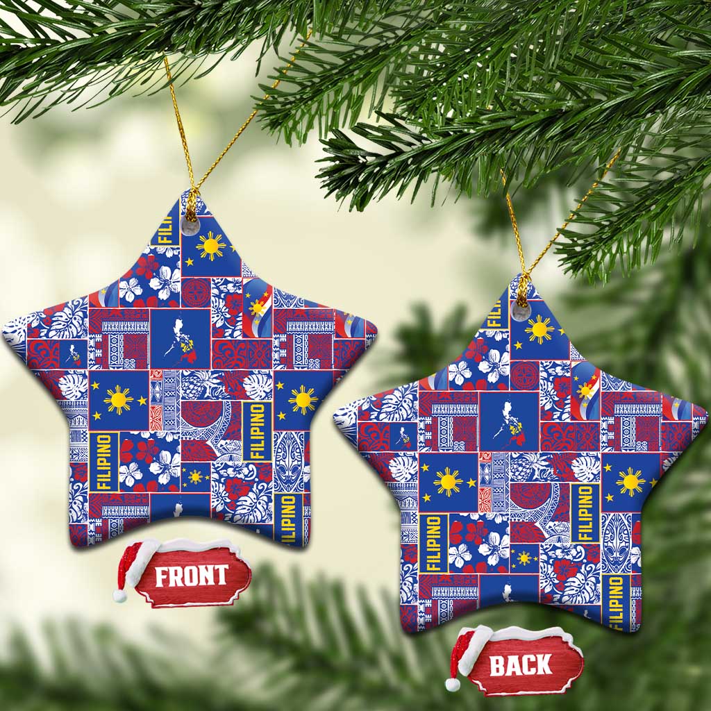 Filipino Maligayang Pasko Ceramic Ornament Pacific Patchwork Xmas Vibes - Polynesian Pride