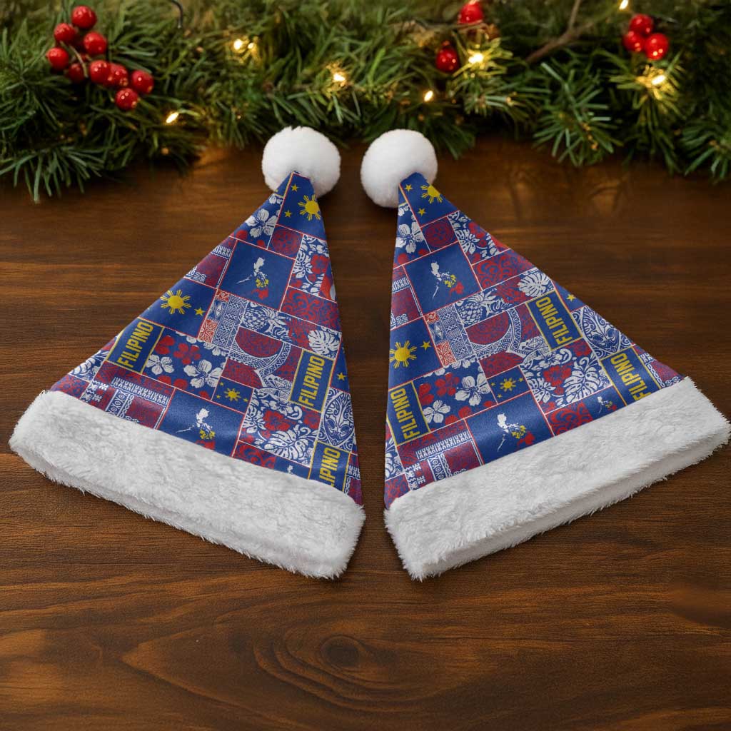 Filipino Maligayang Pasko Christmas Santa Hat Pacific Patchwork Xmas Vibes - Polynesian Pride