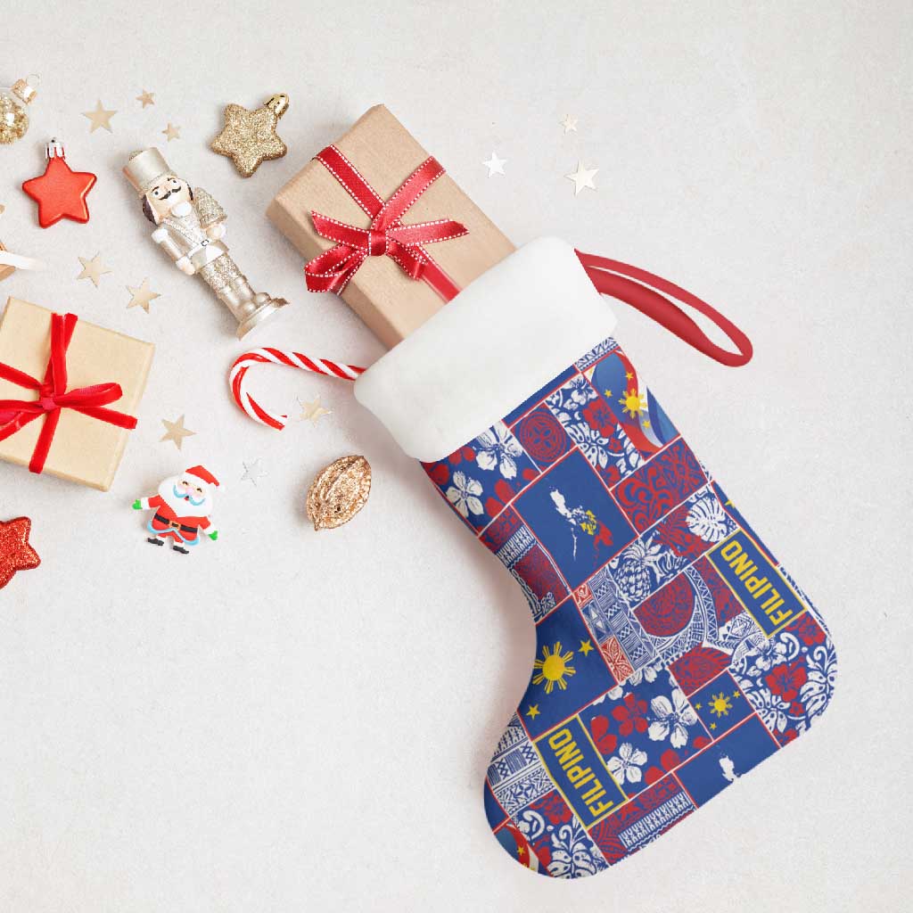 Filipino Maligayang Pasko Christmas Stocking Pacific Patchwork Xmas Vibes - Polynesian Pride