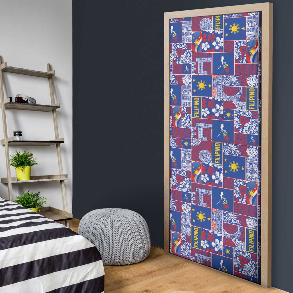 Filipino Maligayang Pasko Door Cover Pacific Patchwork Xmas Vibes - Polynesian Pride