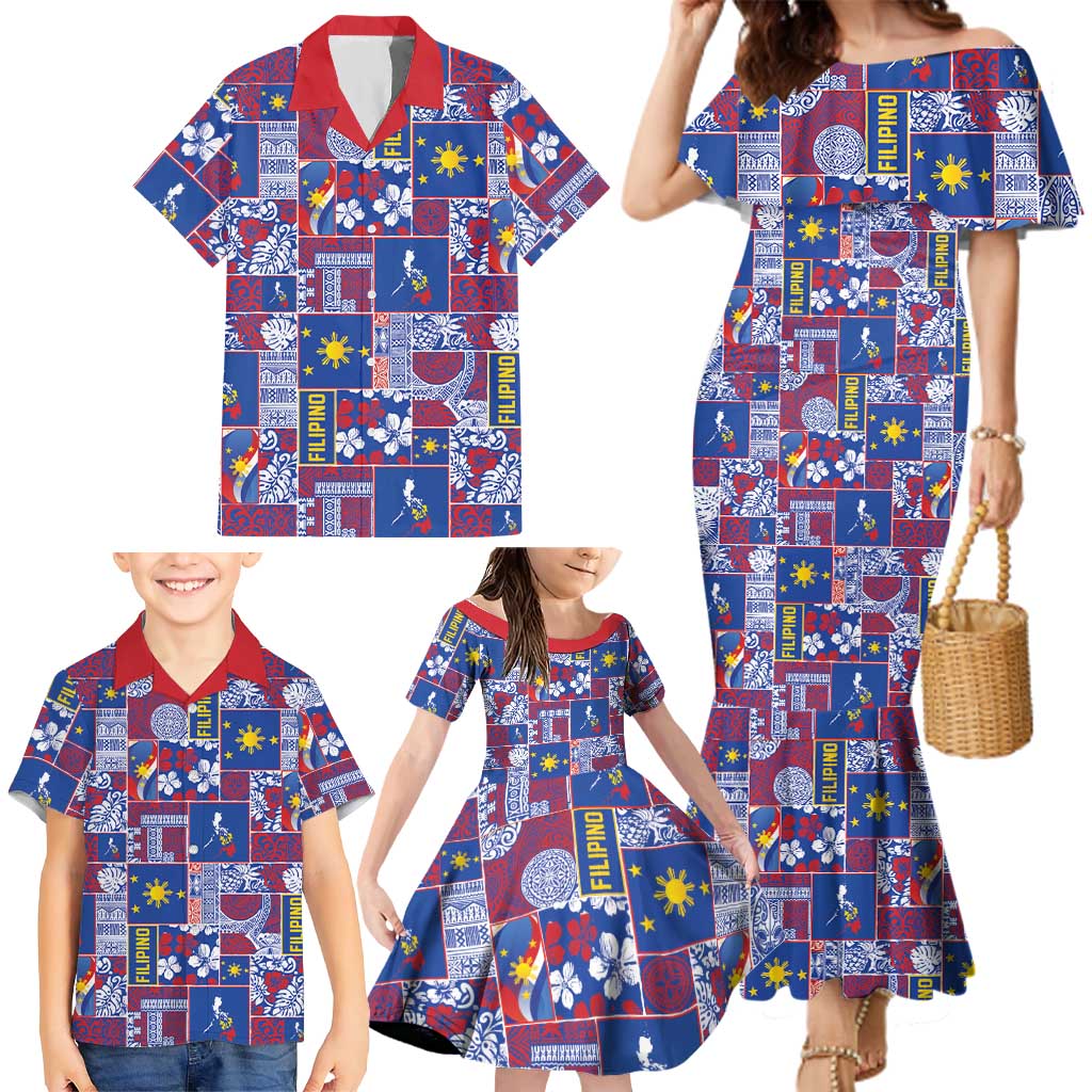 Filipino Maligayang Pasko Family Matching Mermaid Dress and Hawaiian Shirt Pacific Patchwork Xmas Vibes LT9 - Polynesian Pride
