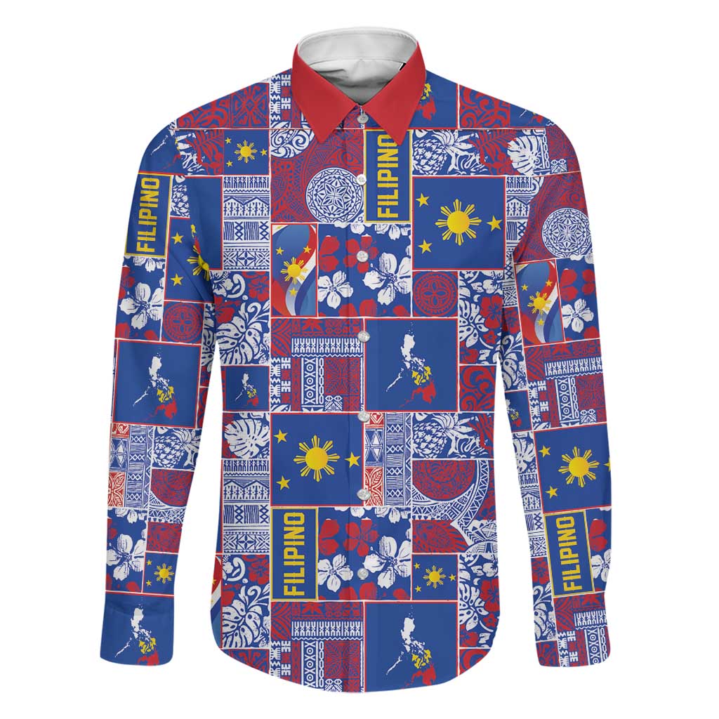 Filipino Maligayang Pasko Family Matching Off Shoulder Short Dress and Hawaiian Shirt Pacific Patchwork Xmas Vibes - Polynesian Pride