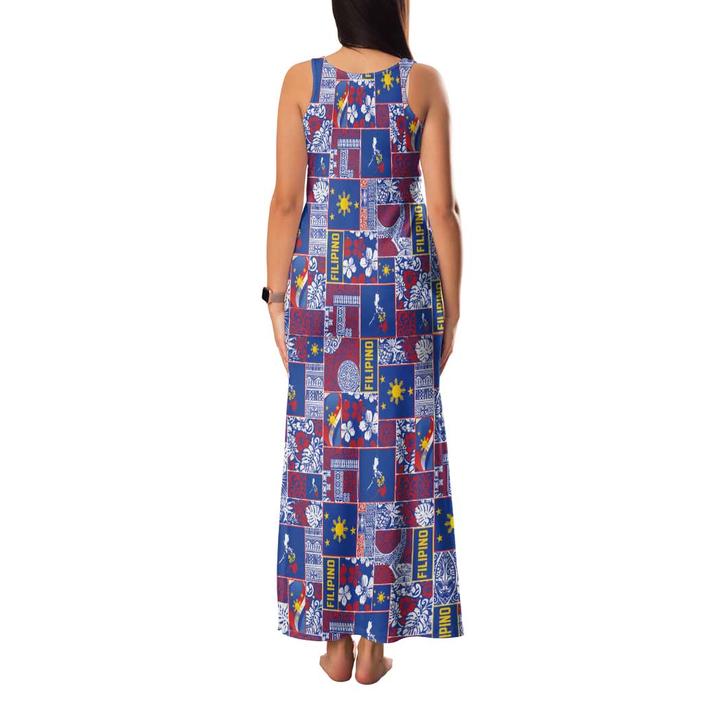 Filipino Maligayang Pasko Family Matching Tank Maxi Dress and Hawaiian Shirt Pacific Patchwork Xmas Vibes - Polynesian Pride