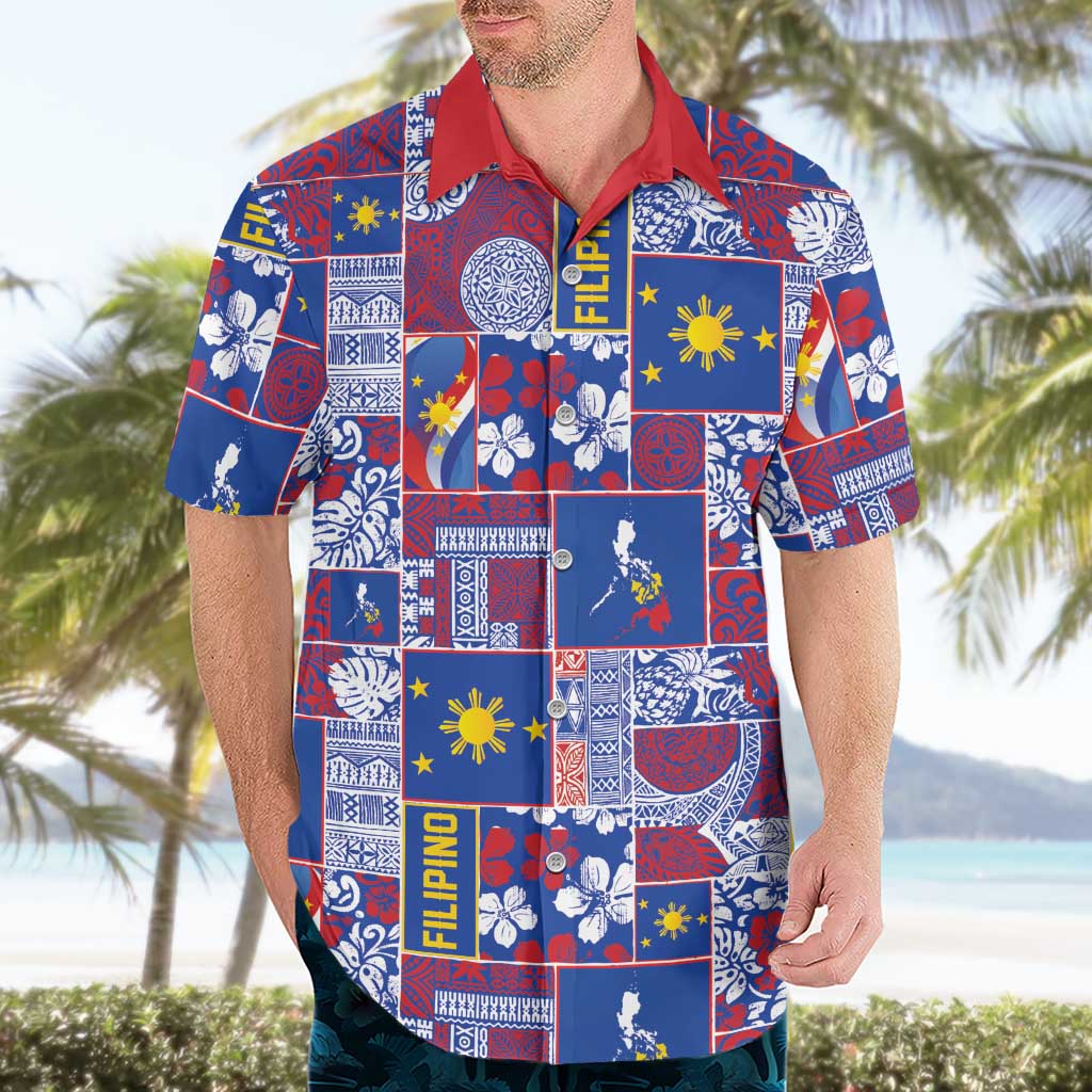 Filipino Maligayang Pasko Hawaiian Shirt Pacific Patchwork Xmas Vibes - Polynesian Pride