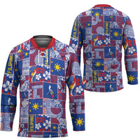 Filipino Maligayang Pasko Hockey Jersey Pacific Patchwork Xmas Vibes - Polynesian Pride