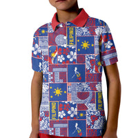 Filipino Maligayang Pasko Kid Polo Shirt Pacific Patchwork Xmas Vibes - Polynesian Pride