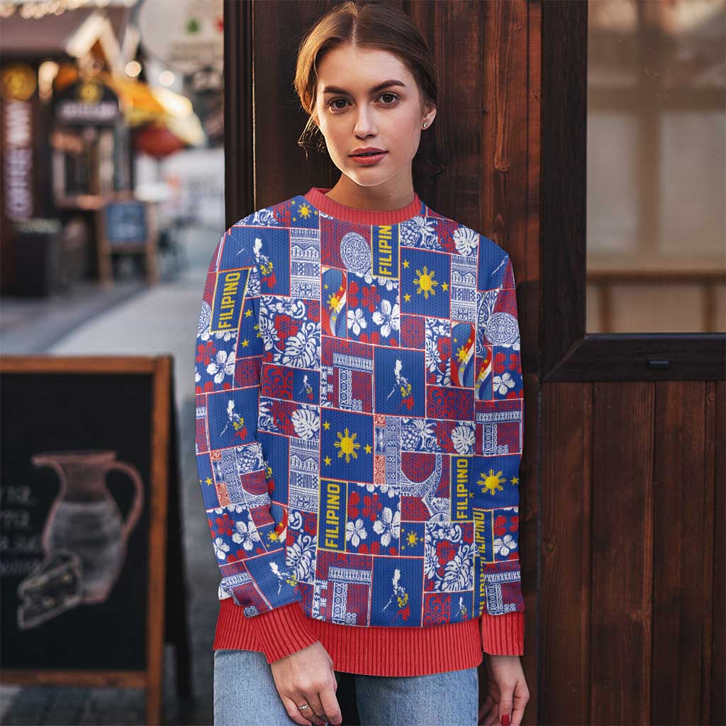 Filipino Maligayang Pasko Ugly Christmas Sweater Pacific Patchwork Xmas Vibes - Polynesian Pride