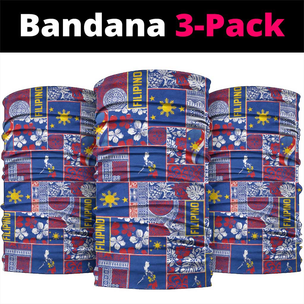 Filipino Maligayang Pasko Neck Gaiter Pacific Patchwork Xmas Vibes LT9 package One Size: 25*50cm Blue - Polynesian Pride