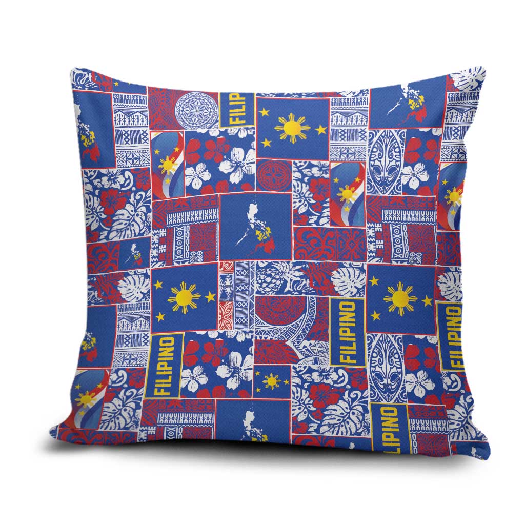 Filipino Maligayang Pasko Pillow Cover Pacific Patchwork Xmas Vibes LT9 Blue - Polynesian Pride