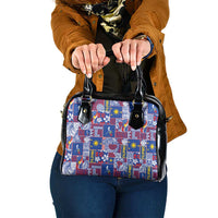 Filipino Maligayang Pasko Shoulder Handbag Pacific Patchwork Xmas Vibes - Polynesian Pride