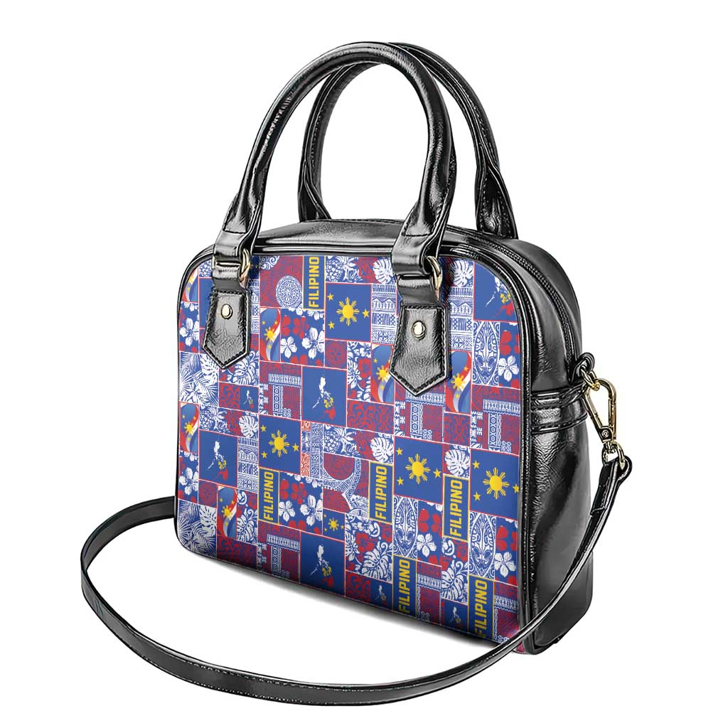Filipino Maligayang Pasko Shoulder Handbag Pacific Patchwork Xmas Vibes - Polynesian Pride
