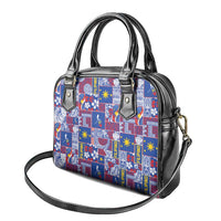 Filipino Maligayang Pasko Shoulder Handbag Pacific Patchwork Xmas Vibes - Polynesian Pride
