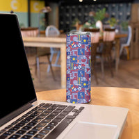 Filipino Maligayang Pasko Skinny Tumbler Pacific Patchwork Xmas Vibes - Polynesian Pride