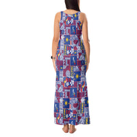 Filipino Maligayang Pasko Tank Maxi Dress Pacific Patchwork Xmas Vibes - Polynesian Pride