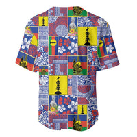 New Caledonia Joyeux Noel Baseball Jersey Pacific Patchwork Xmas Vibes - Polynesian Pride