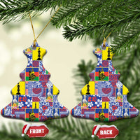New Caledonia Joyeux Noel Ceramic Ornament Pacific Patchwork Xmas Vibes - Polynesian Pride
