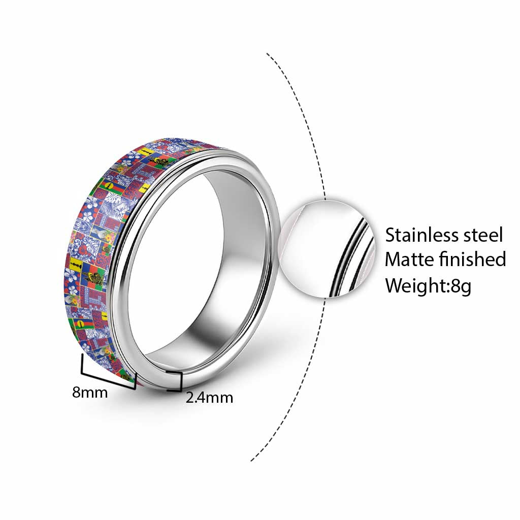 New Caledonia Joyeux Noel Classic Ring Pacific Patchwork Xmas Vibes - Polynesian Pride