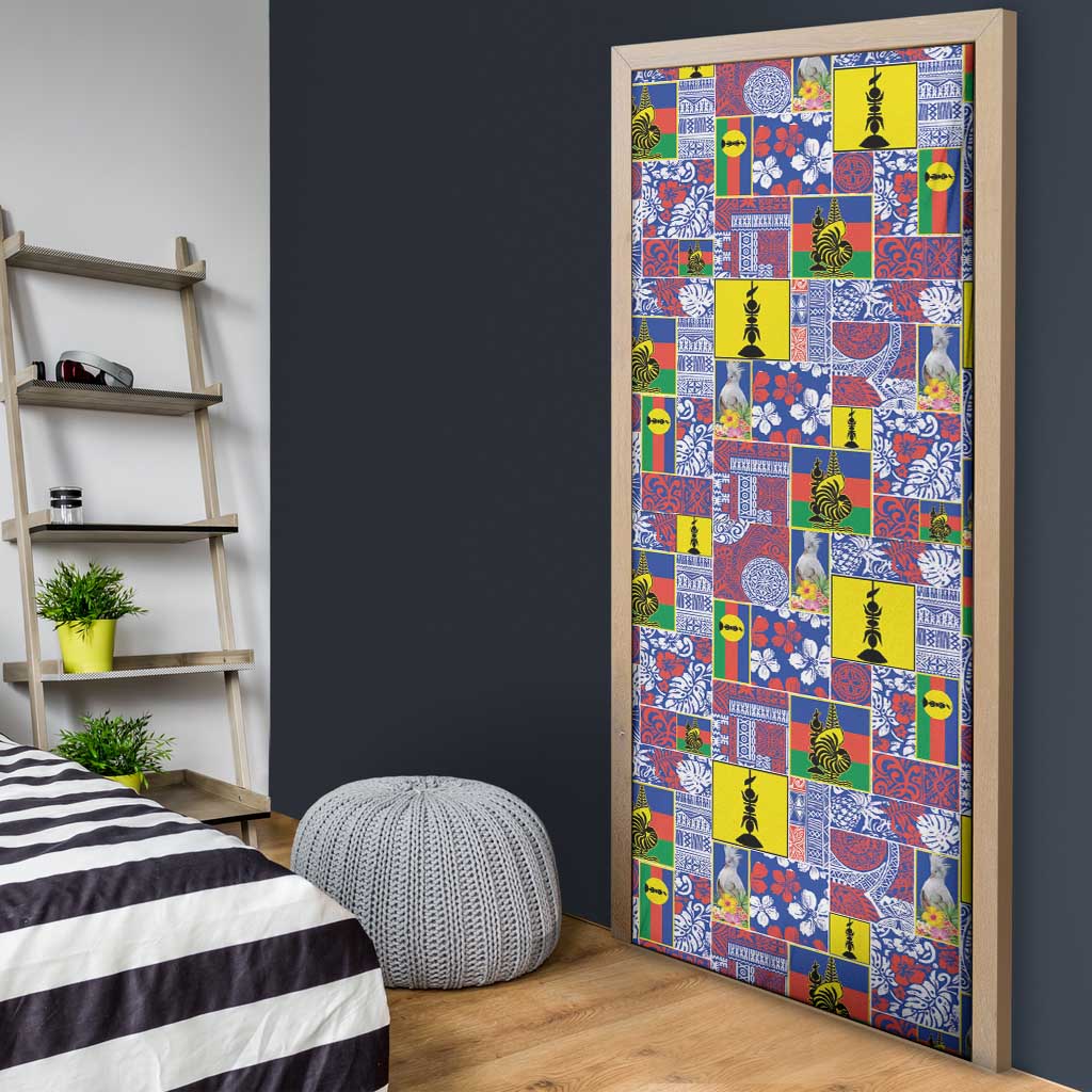 New Caledonia Joyeux Noel Door Cover Pacific Patchwork Xmas Vibes - Polynesian Pride