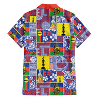 New Caledonia Joyeux Noel Family Matching Off The Shoulder Long Sleeve Dress and Hawaiian Shirt Pacific Patchwork Xmas Vibes LT9 - Polynesian Pride