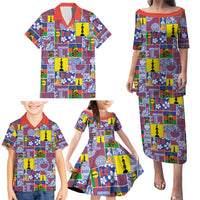 New Caledonia Joyeux Noel Family Matching Puletasi and Hawaiian Shirt Pacific Patchwork Xmas Vibes - Polynesian Pride