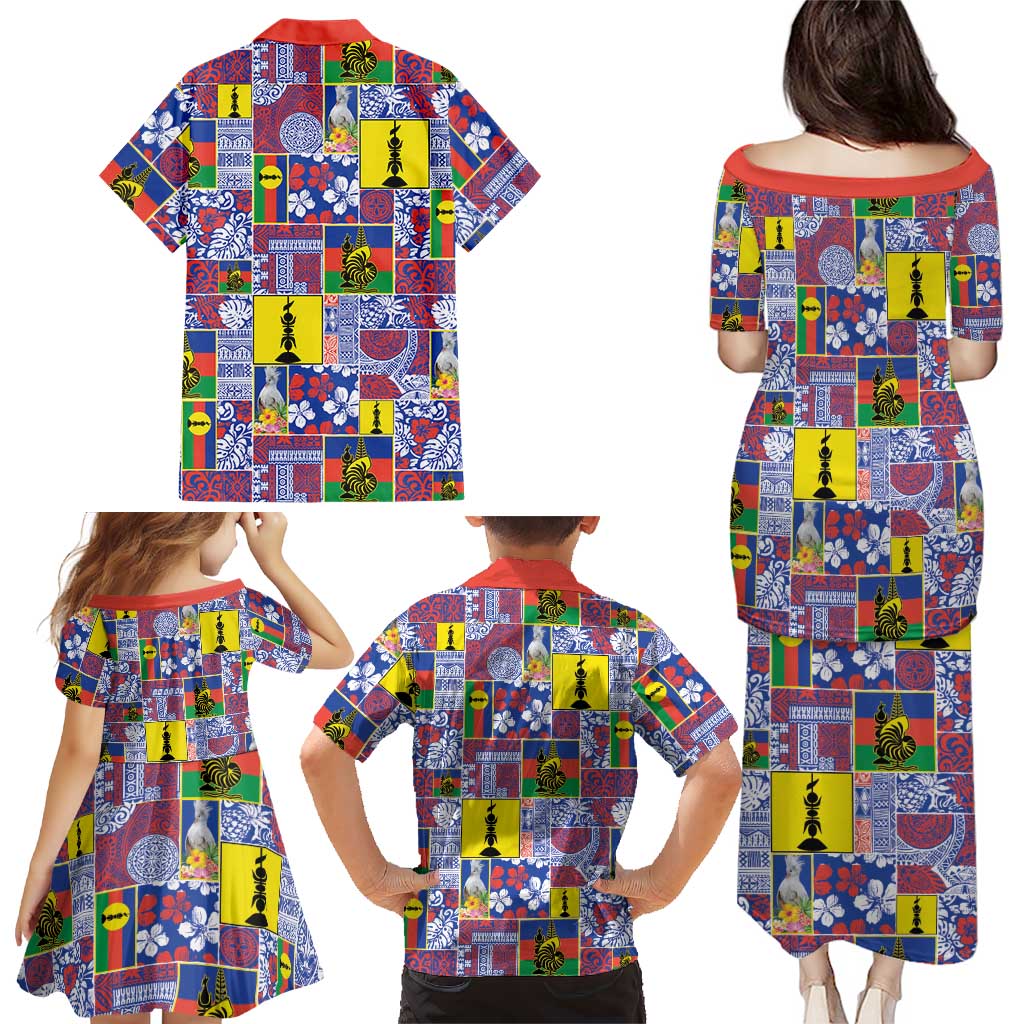 New Caledonia Joyeux Noel Family Matching Puletasi and Hawaiian Shirt Pacific Patchwork Xmas Vibes - Polynesian Pride