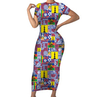 New Caledonia Joyeux Noel Family Matching Short Sleeve Bodycon Dress and Hawaiian Shirt Pacific Patchwork Xmas Vibes - Polynesian Pride