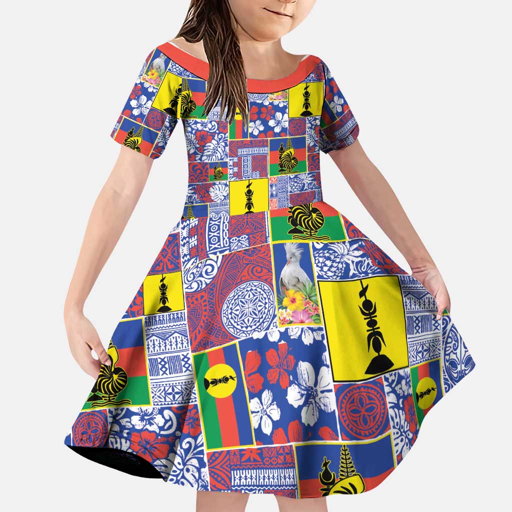 New Caledonia Joyeux Noel Family Matching Tank Maxi Dress and Hawaiian Shirt Pacific Patchwork Xmas Vibes - Polynesian Pride