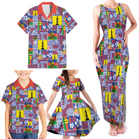 New Caledonia Joyeux Noel Family Matching Tank Maxi Dress and Hawaiian Shirt Pacific Patchwork Xmas Vibes - Polynesian Pride