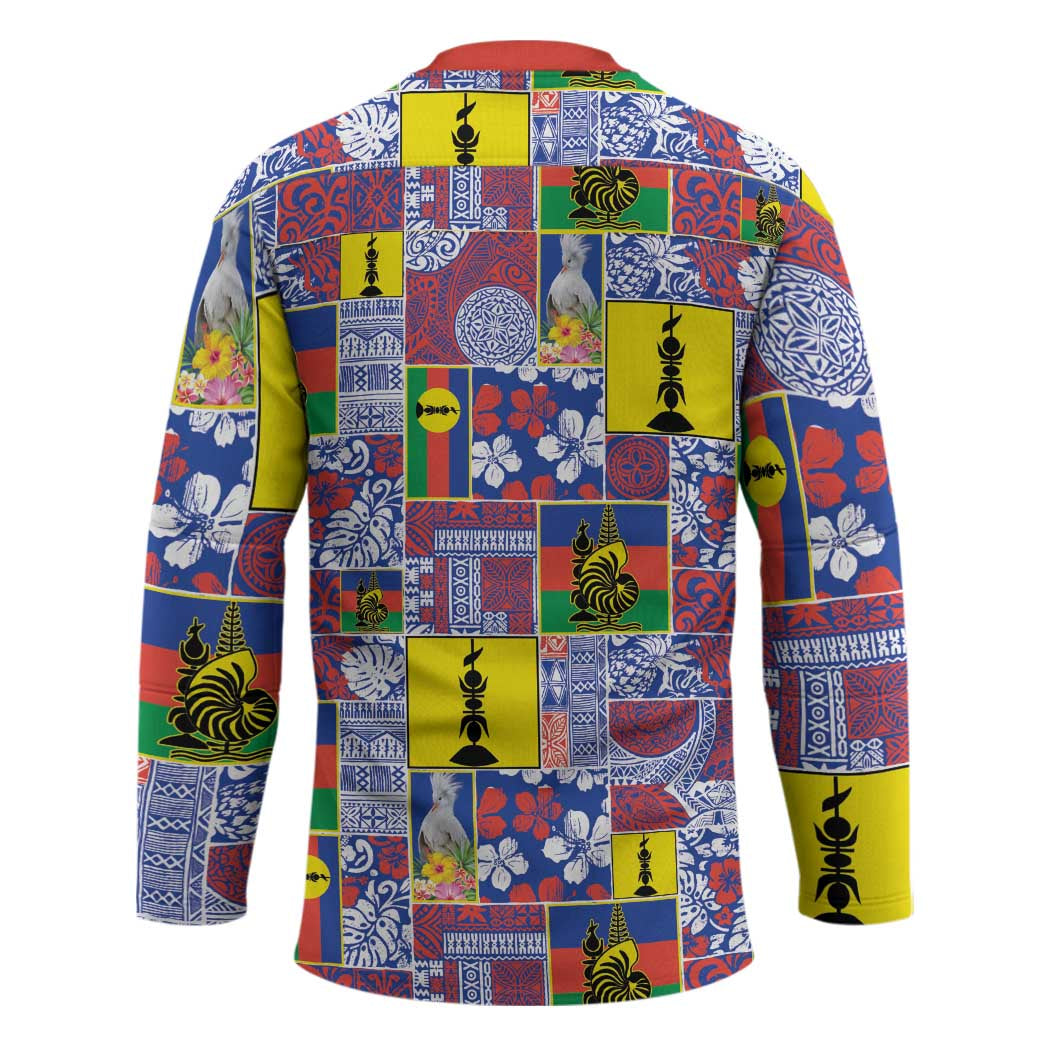 New Caledonia Joyeux Noel Hockey Jersey Pacific Patchwork Xmas Vibes - Polynesian Pride