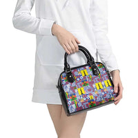 New Caledonia Joyeux Noel Shoulder Handbag Pacific Patchwork Xmas Vibes - Polynesian Pride