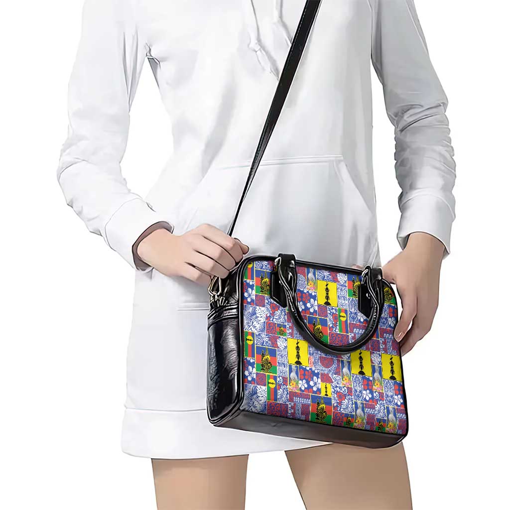 New Caledonia Joyeux Noel Shoulder Handbag Pacific Patchwork Xmas Vibes - Polynesian Pride