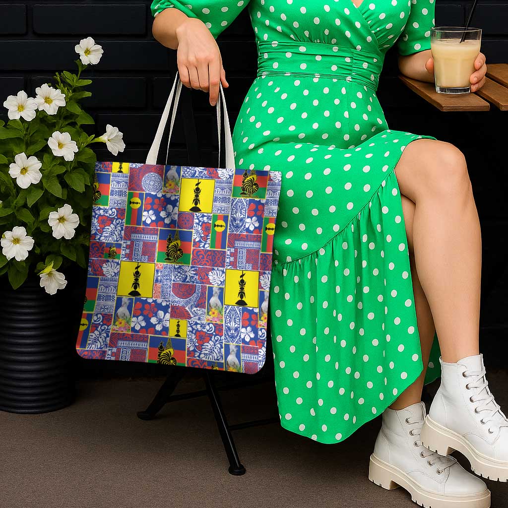 New Caledonia Joyeux Noel Tote Bag Pacific Patchwork Xmas Vibes - Polynesian Pride