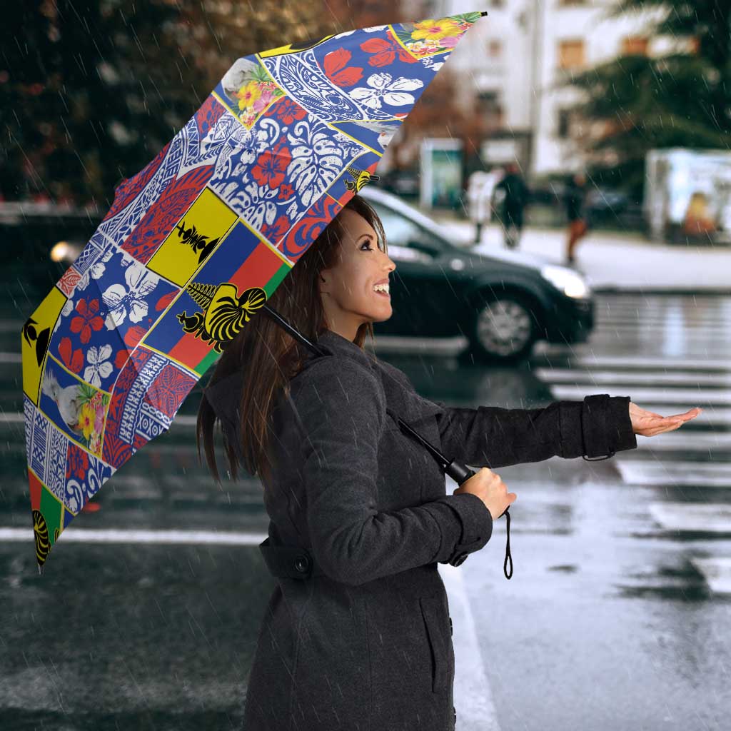 New Caledonia Joyeux Noel Umbrella Pacific Patchwork Xmas Vibes - Polynesian Pride