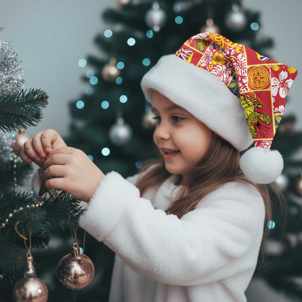 Niue Monuina e Kilisimasi Christmas Santa Hat Pacific Patchwork Xmas Vibes - Polynesian Pride