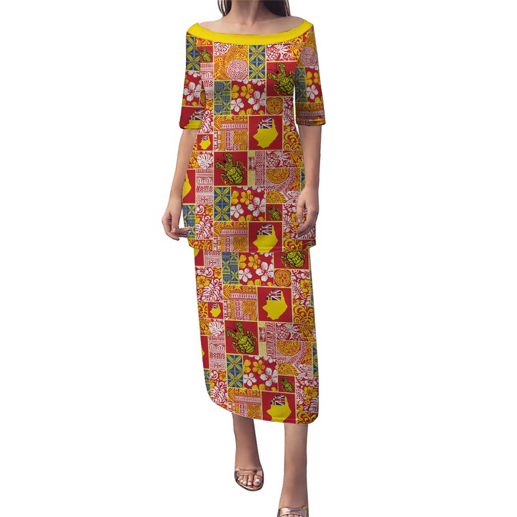 Niue Monuina e Kilisimasi Family Matching Puletasi and Hawaiian Shirt Pacific Patchwork Xmas Vibes - Polynesian Pride