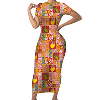 Niue Monuina e Kilisimasi Family Matching Short Sleeve Bodycon Dress and Hawaiian Shirt Pacific Patchwork Xmas Vibes - Polynesian Pride