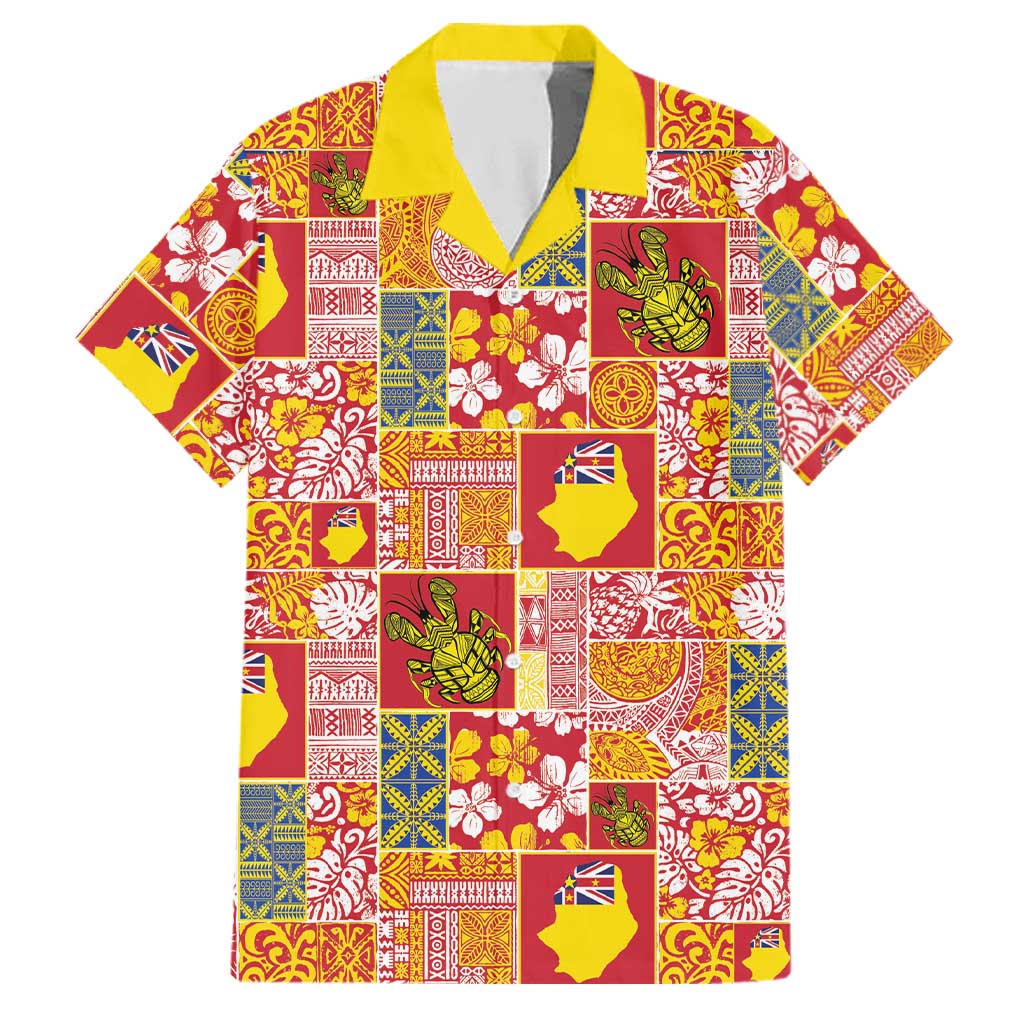 Niue Monuina e Kilisimasi Family Matching Tank Maxi Dress and Hawaiian Shirt Pacific Patchwork Xmas Vibes - Polynesian Pride